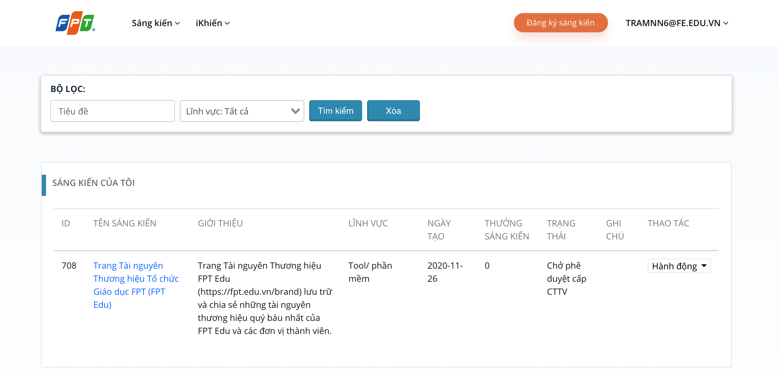 Trang Tài nguyên thương hiệu FPT Edu tham gia I-Khiến 2020